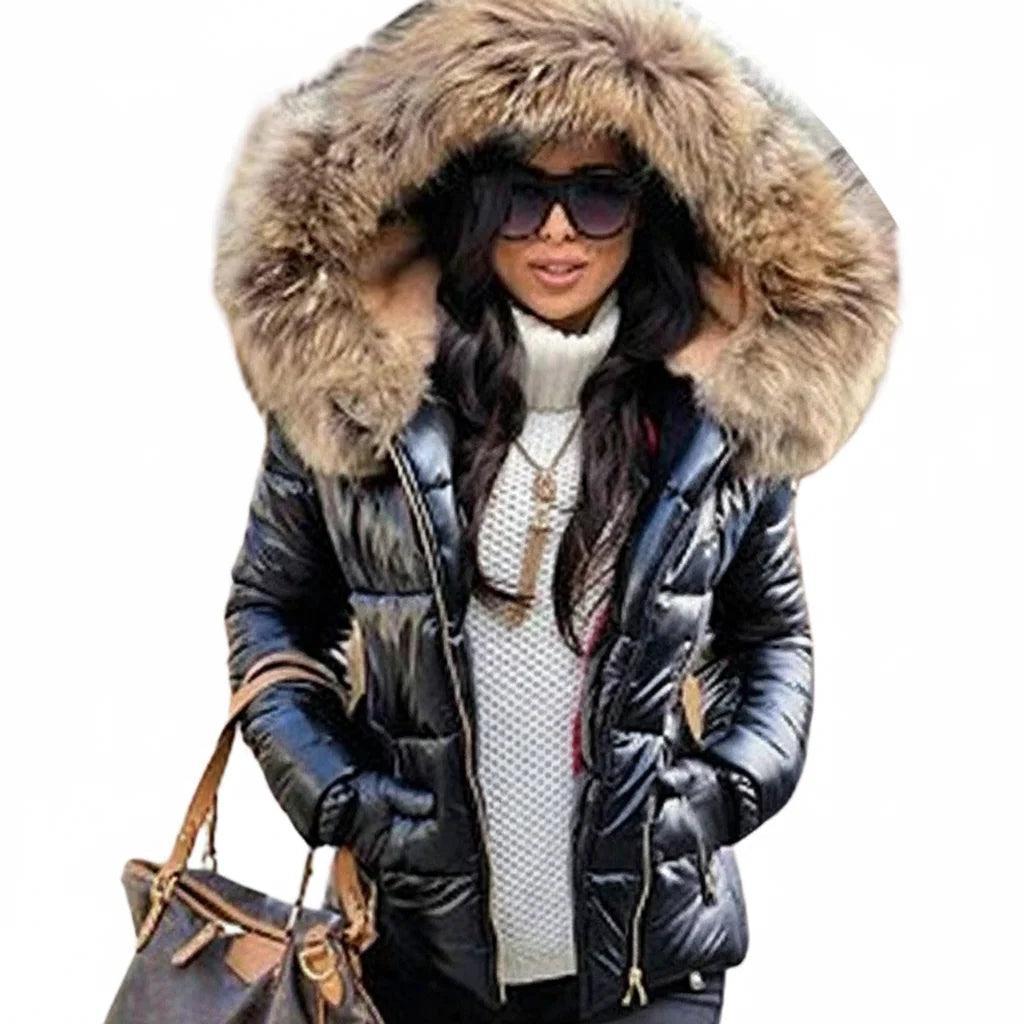 Women's Winter Parka Thick Padded Hooded Wind & Water-Resistant