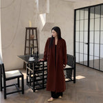 Women's Wool Blend Coat Oversized Fit Ankle-Length Coverage