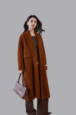 Women's Wool Blend Coat Oversized Fit Ankle-Length Coverage