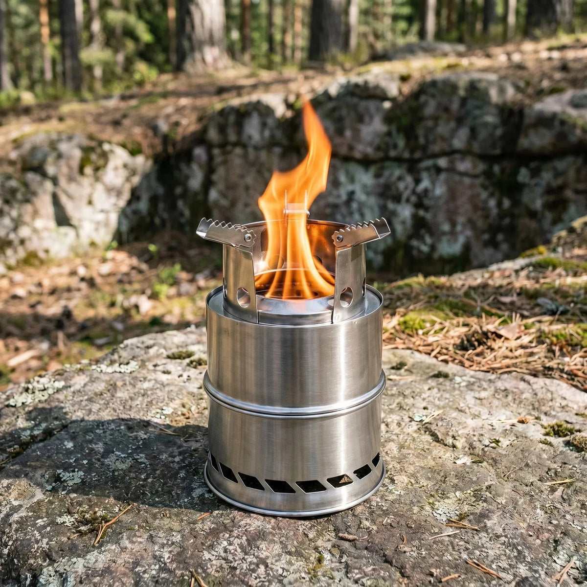 Wood Burning Stove Stainless Steel Double-Wall Combustion Nesting Design