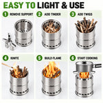 Wood Burning Stove Stainless Steel Double-Wall Combustion Nesting Design