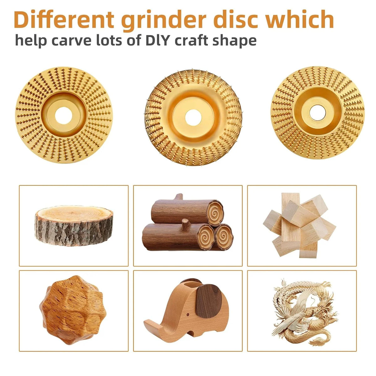 Wood Carving Disc Set Carbon Steel 3 Profiles 4-Inch