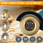 Wood Carving Disc Set Carbon Steel 3 Profiles 4-Inch