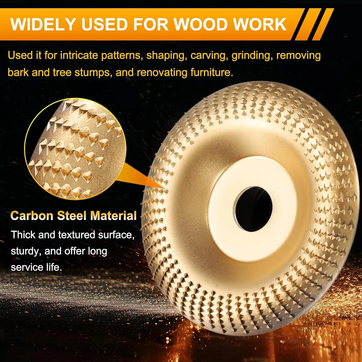 Wood Carving Disc Set Carbon Steel 3 Profiles 4-Inch
