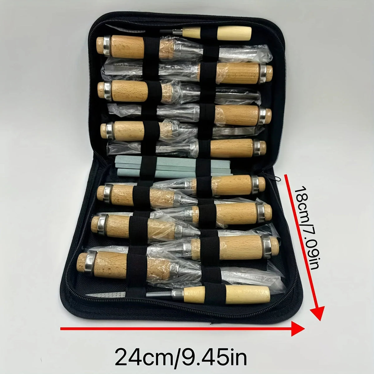 Wood Carving Knife Set 18 Steel Blades Zippered Case