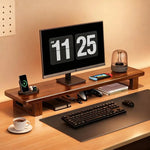 Wood Monitor Riser Under-Shelf Storage Cable Management