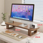 Wood Monitor Riser Under-Shelf Storage Cable Management