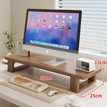 Wood Monitor Riser Under-Shelf Storage Cable Management