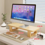 Wood Monitor Riser Under-Shelf Storage Cable Management