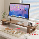 Wood Monitor Riser Under-Shelf Storage Cable Management