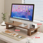 Wood Monitor Riser Under-Shelf Storage Cable Management