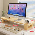 Wood Monitor Riser Under-Shelf Storage Cable Management