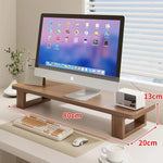 Wood Monitor Riser Under-Shelf Storage Cable Management
