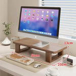Wood Monitor Riser Under-Shelf Storage Cable Management