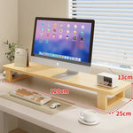 Wood Monitor Riser Under-Shelf Storage Cable Management