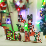 Wood Sign Noel Tabletop Santa & Gift Motifs
