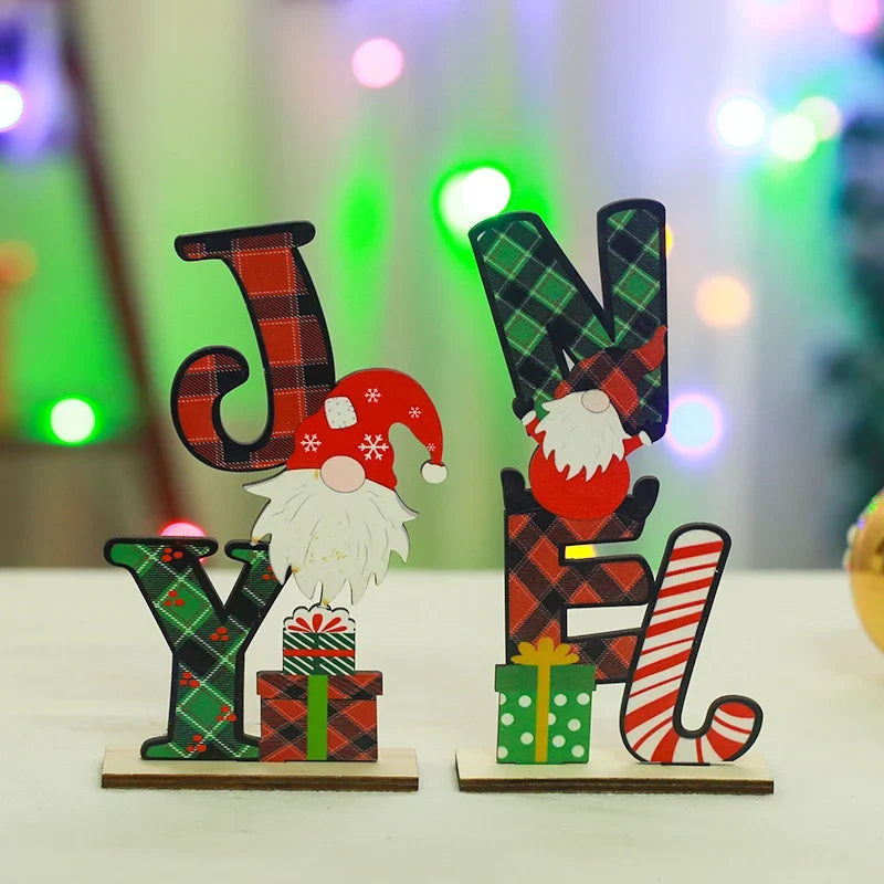 Wood Sign Noel Tabletop Santa & Gift Motifs