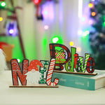 Wood Sign Noel Tabletop Santa & Gift Motifs