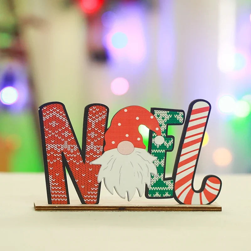 Wood Sign Noel Tabletop Santa & Gift Motifs