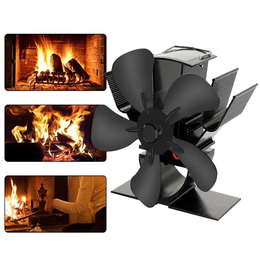 Wood Stove Fan Heat-Powered Quiet Operation