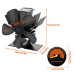 Wood Stove Fan Heat-Powered Quiet Operation