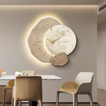 Wood Wall Clock Silent Quartz Movement LED Backlight