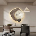 Wood Wall Clock Silent Quartz Movement LED Backlight