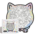 Wooden Jigsaw Puzzle Cat-Shaped 1008 Pieces Display Frame