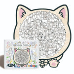 Wooden Jigsaw Puzzle Cat-Shaped 1008 Pieces Display Frame