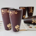 Wooden Mug Floral Pattern Design
