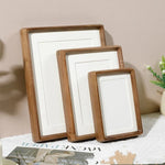 Wooden Photo Frame Handcrafted Rounded Corners Natural Wood Grain