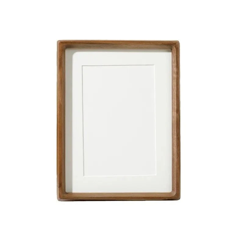 Wooden Photo Frame Handcrafted Rounded Corners Natural Wood Grain