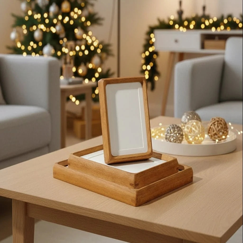 Wooden Photo Frame Natural Wood Rounded Corners Handcrafted Joinery