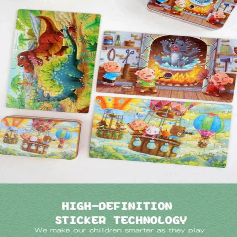 Wooden Puzzle 60 Pieces Animal & Vehicle Designs