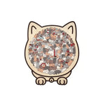Wooden Puzzle Cat-Shaped 135-Piece Morandi Colors
