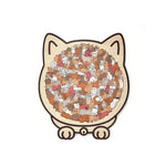 Wooden Puzzle Cat-Shaped 135-Piece Morandi Colors