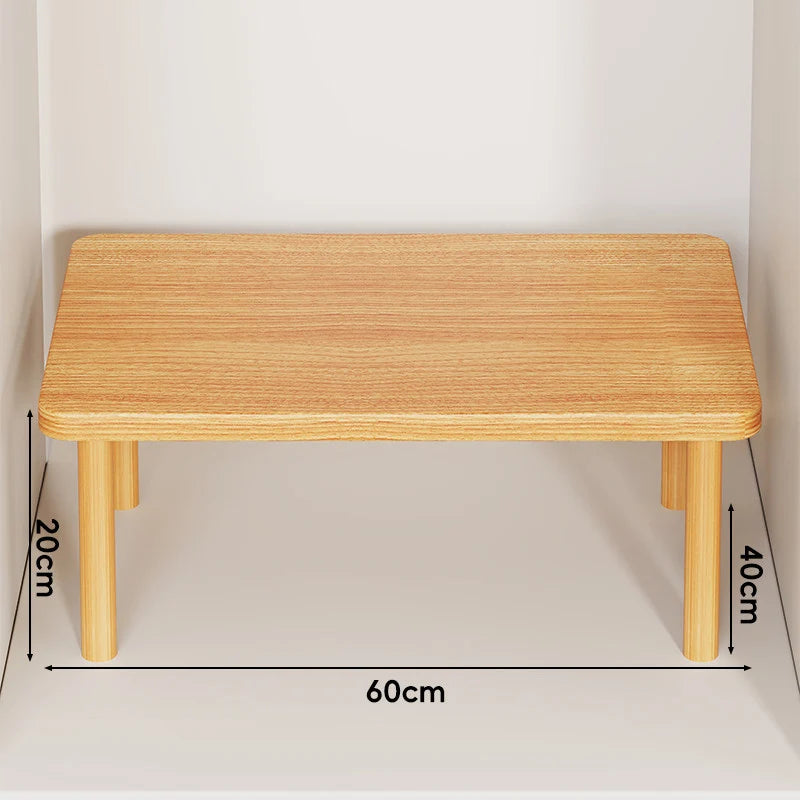 Wooden Riser Table Solid Wood Adjustable Height Removable Legs