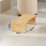 Wooden Step Stool Non-Slip Strips Curved Top Compact Design