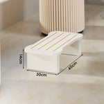 Wooden Step Stool Non-Slip Strips Curved Top Compact Design
