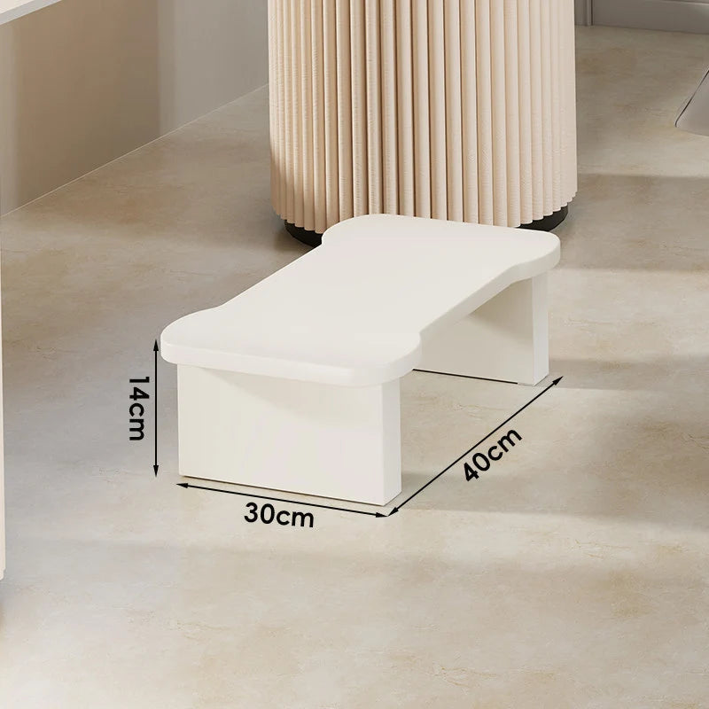 Wooden Step Stool Non-Slip Strips Curved Top Compact Design