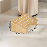 Wooden Step Stool Non-Slip Strips Curved Top Compact Design