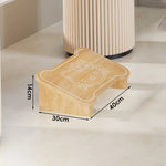 Wooden Step Stool Non-Slip Strips Curved Top Compact Design