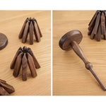 Wooden Trivet Black Walnut Stackable Tree Design
