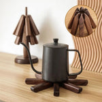 Wooden Trivet Black Walnut Stackable Tree Design