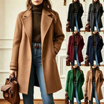 Wool Blend Coat Tailored Fit Mid-Length Side Pockets