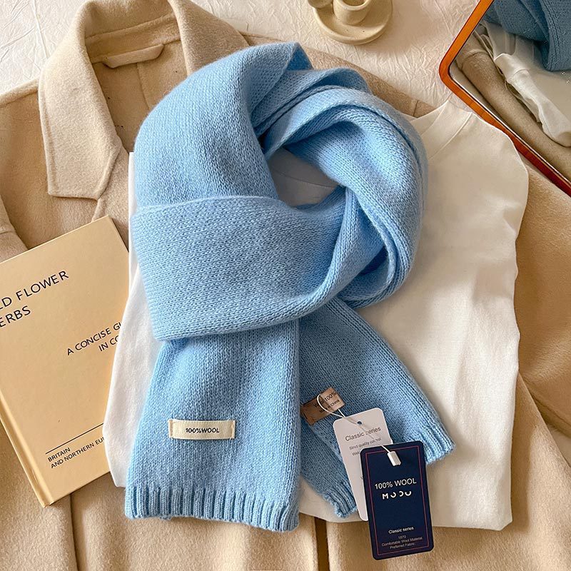 Wool Scarf 100% Wool Soft Knit Lightweight Warmth