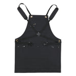 Work Apron Waxed Canvas Multiple Pockets Cross-Back Straps
