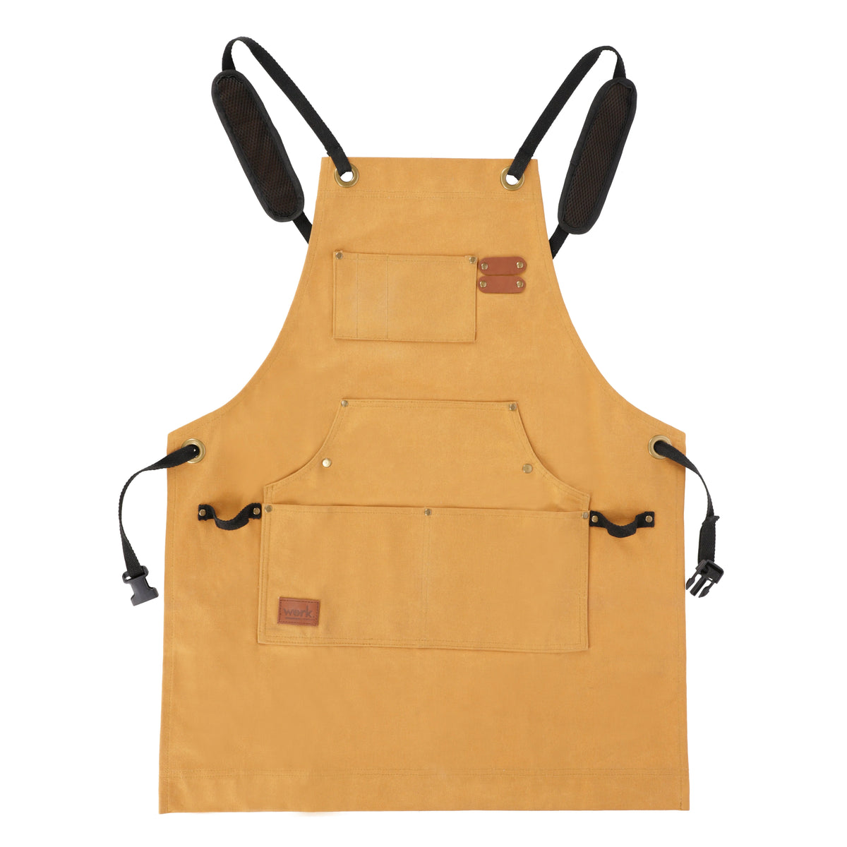 Work Apron Waxed Canvas Multiple Pockets Cross-Back Straps