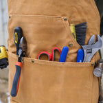 Work Apron Waxed Canvas Multiple Pockets Cross-Back Straps