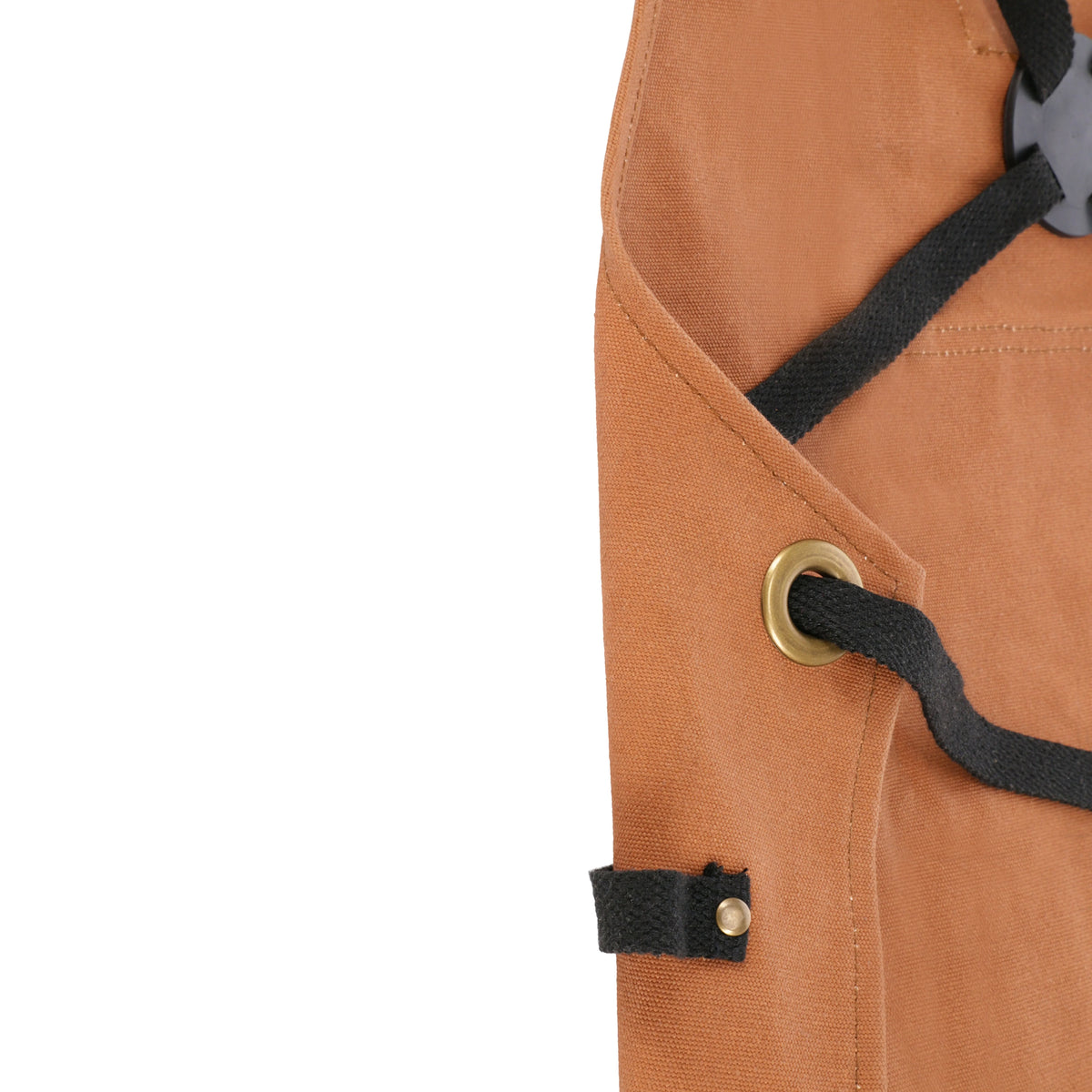 Work Apron Waxed Canvas Multiple Pockets Cross-Back Straps